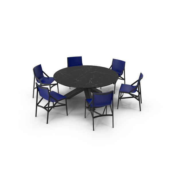 Cassina Dining Table Chair Set Black Marble Blue PNG & PSD Images Cassina Dining Table Chair Set Black Marble Blue PNG & PSD Images