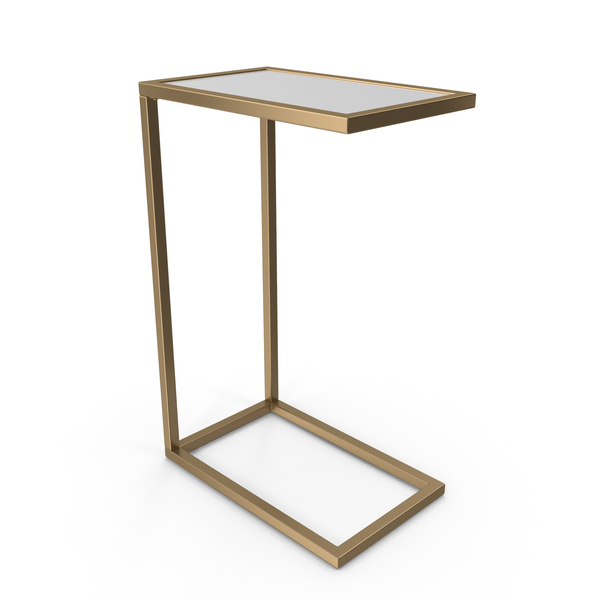 Castillo Glass C Shaped End Table PNG & PSD Images