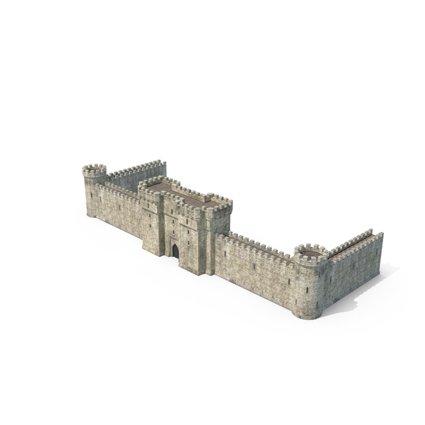 Gothic: Castle Wall with Portcullis PNG & PSD Images