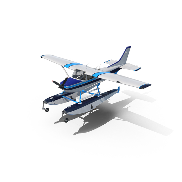 Floatplane：Cessna 182 Skylane floats png＆PSD图像