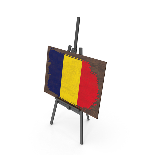 Painting: Chad Country Flag Paint On Wooden Board PNG & PSD Images
