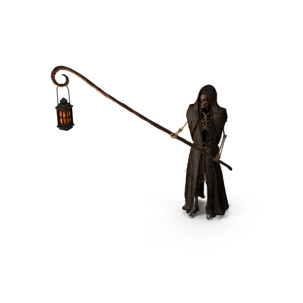 Characters: Charon Ferryman Holding A Lantern Staff PNG & PSD Images