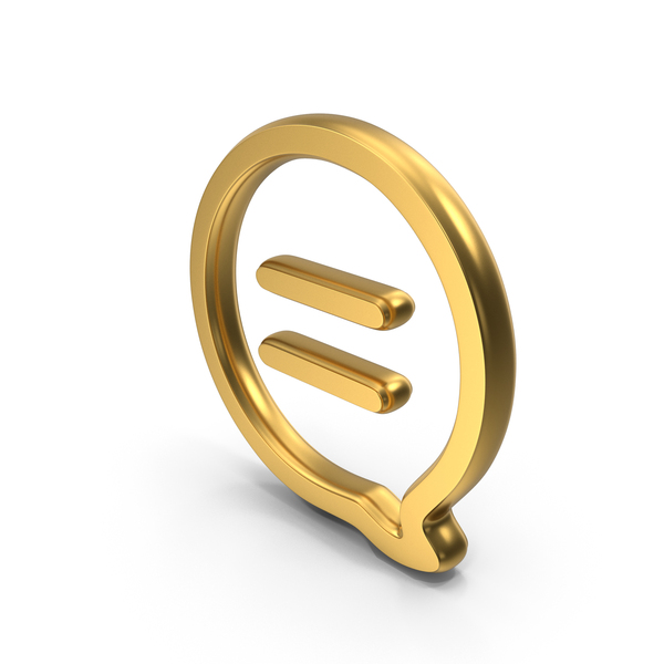 Symbols: Chat Bubble Gold Symbol PNG & PSD Images