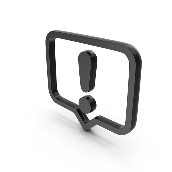 Punctuation: Chat Exclamation Mark Icon Black PNG & PSD Images