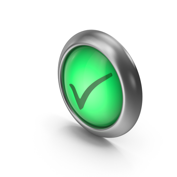 Computer: Check Mark Green Icon Button PNG & PSD Images