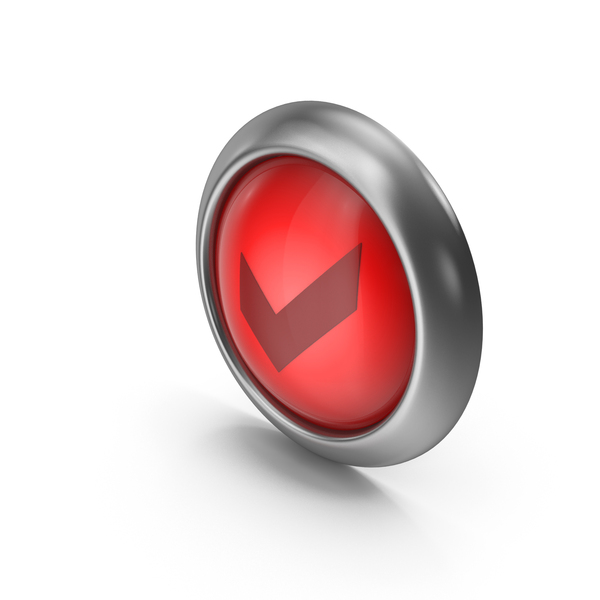 Computer: Check Mark Red Icon Button PNG & PSD Images