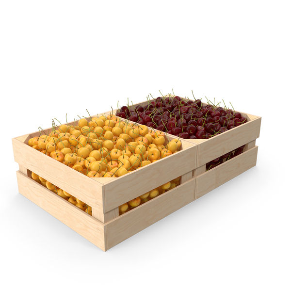 Cherries in Fruit Crates PNG & PSD Images Cherries in Fruit Crates PNG & PSD Images