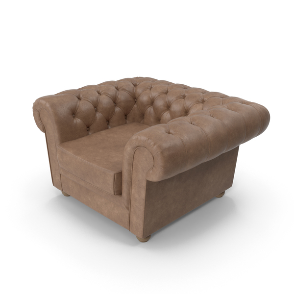 Chair: Chesterfield Leather Armchair PNG & PSD Images