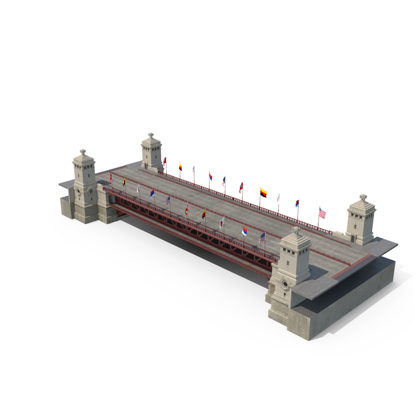 Movable Bridge: Chicago Drawbridge With Flags Lowered PNG & PSD Images Movable Bridge: Chicago Drawbridge With Flags Lowered PNG & PSD Images
