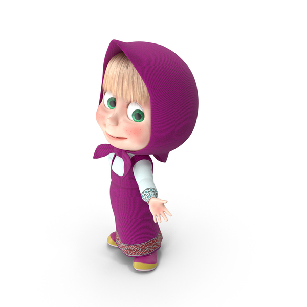Girl: Children Cartoon Character Masha Standing Pose PNG & PSD Images Girl: Children Cartoon Character Masha Standing Pose PNG & PSD Images