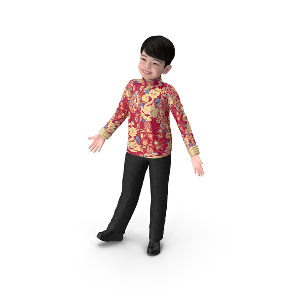 Child: Chinese Boy Traditional Tang Jacket PNG & PSD Images