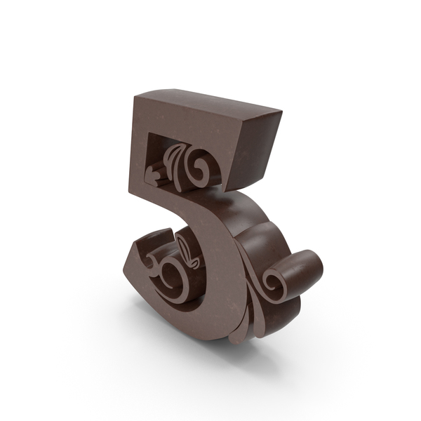 Chocolate Candle Number 5 PNG & PSD Images