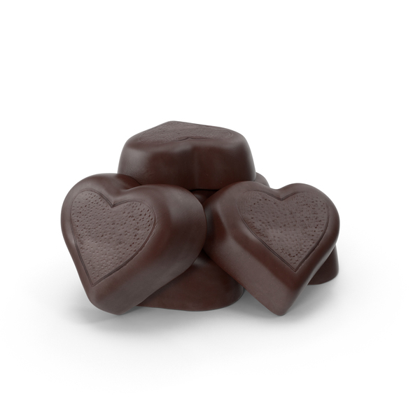 巧克力盒：巧克力糖果心PNG和PSD图像