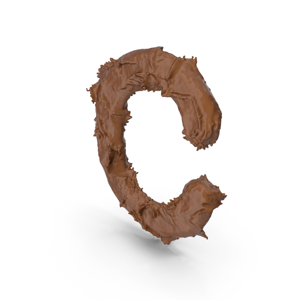 Language: Chocolate Splash Capital Letter C PNG & PSD Images