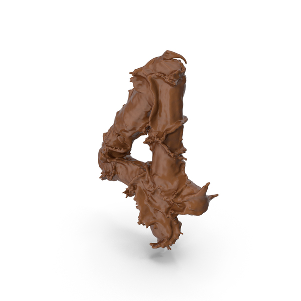 Chocolate Splash Number 4 PNG & PSD Images Chocolate Splash Number 4 PNG & PSD Images
