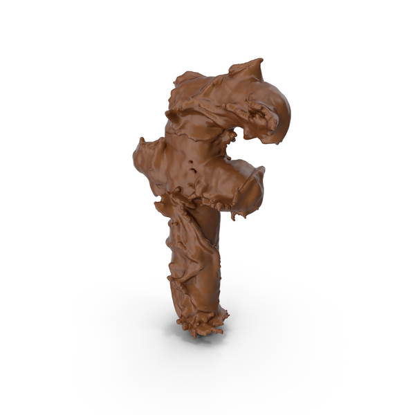 Chocolate Splash Small Letter F PNG & PSD Images