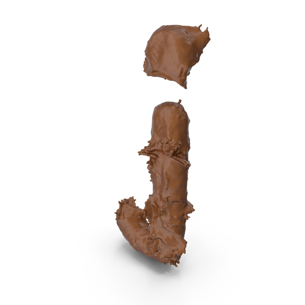 Chocolate Splash Small Letter J PNG & PSD Images
