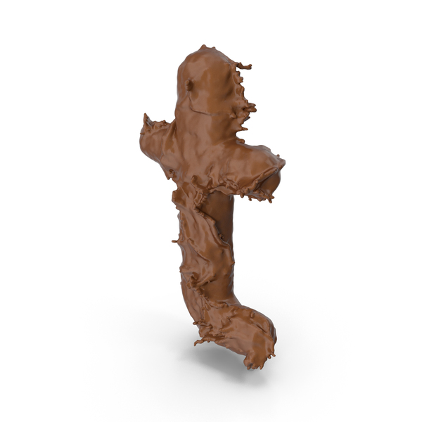 Chocolate Splash Small Letter T PNG & PSD Images