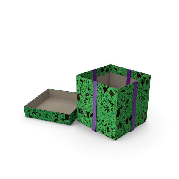 Gift: Christmas Box Open Ribbon Art PNG & PSD Images