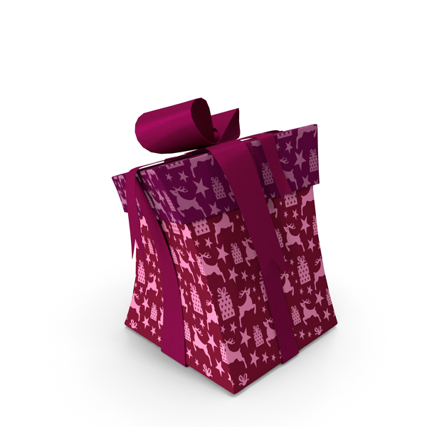 Gift: Christmas BOX Toon Ribbon Deer PNG & PSD Images Gift: Christmas BOX Toon Ribbon Deer PNG & PSD Images