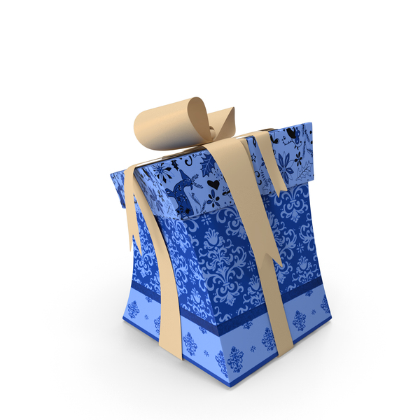 Gift: Christmas BOX Toon Ribbon Wool PNG & PSD Images