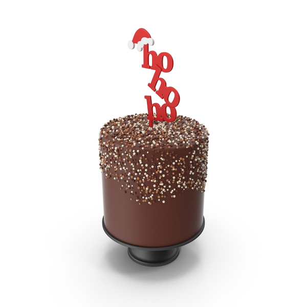 Christmas Cake with Hohoho and Santas Hat Topper PNG & PSD Images Christmas Cake with Hohoho and Santas Hat Topper PNG & PSD Images