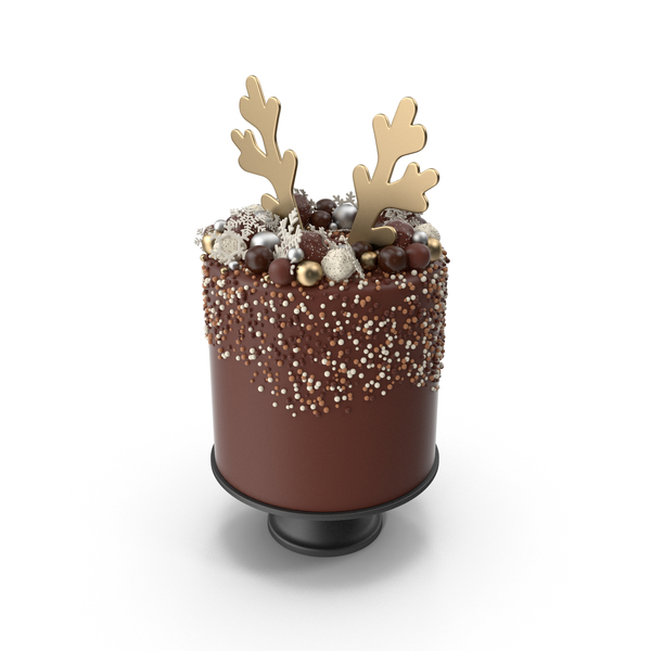 Christmas Cake with Reindeer Antlers Topper PNG & PSD Images Christmas Cake with Reindeer Antlers Topper PNG & PSD Images
