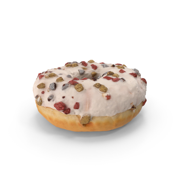 Christmas Frosting White Chocolate Donut PNG & PSD Images