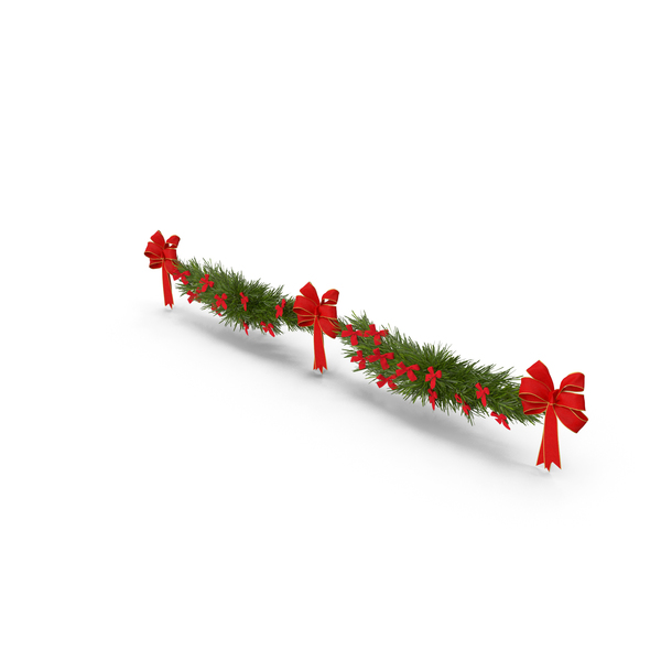 Christmas Garland with Bows PNG & PSD Images