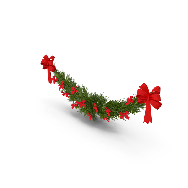 Decoration: Christmas Garland with Bows PNG & PSD Images Decoration: Christmas Garland with Bows PNG & PSD Images