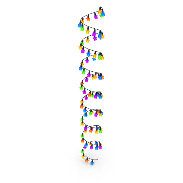 Ornament: Christmas Garland With Color Bulbs Vertical Helix PNG & PSD Images Ornament: Christmas Garland With Color Bulbs Vertical Helix PNG & PSD Images