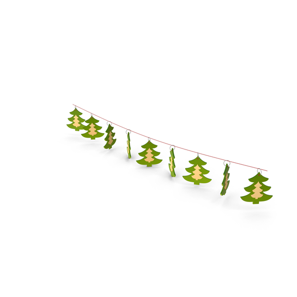Decoration: Christmas Garland With Green Fir PNG & PSD Images