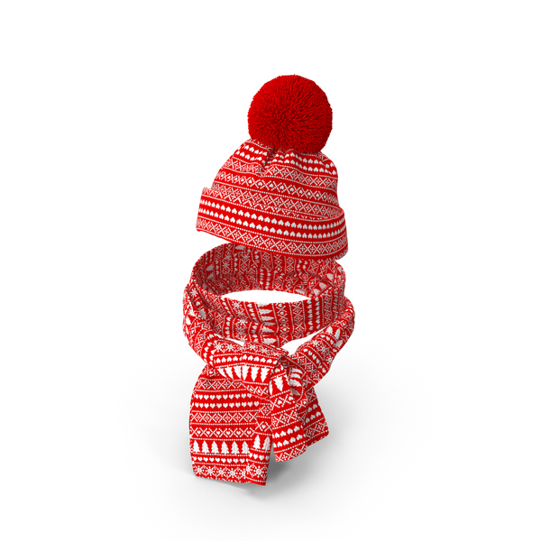 Knit Cap: Christmas Hat and Scarf PNG & PSD Images