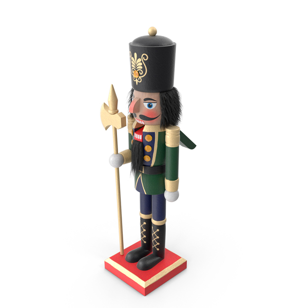 Wooden: Christmas Nutcracker With Black Fur PNG & PSD Images