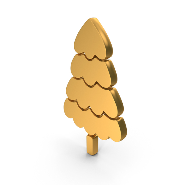 Topper: Christmas Tree Icon Gold PNG & PSD Images