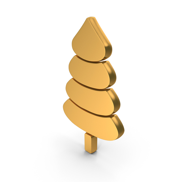Topper: Christmas Tree Icon Gold PNG & PSD Images