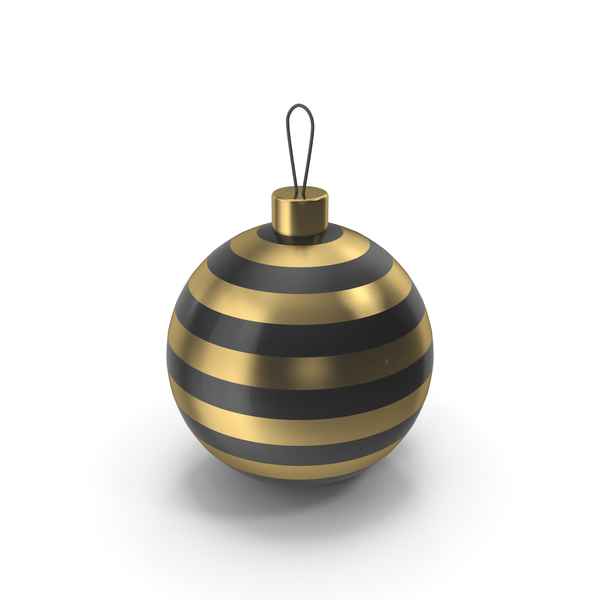 Christmas Tree Ornament Black and Gold PNG & PSD Images
