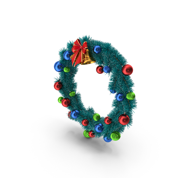 Christmas Wreath With Color Balls PNG & PSD Images