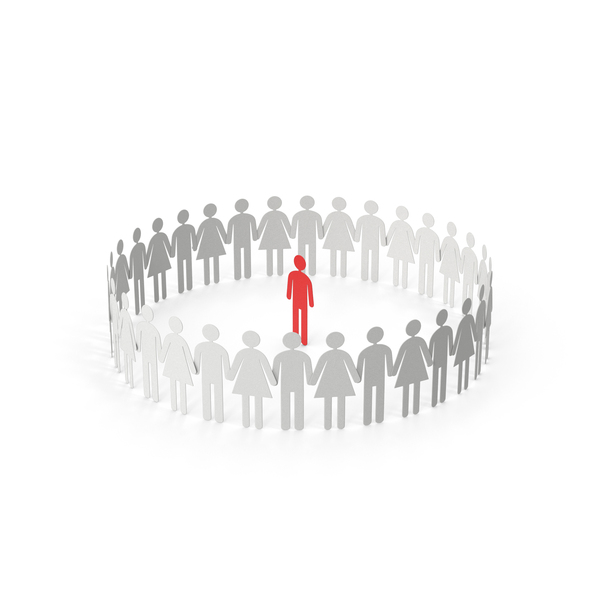 Circle Of Paper Figures In Front Of Red Figure PNG & PSD Images Circle Of Paper Figures In Front Of Red Figure PNG & PSD Images
