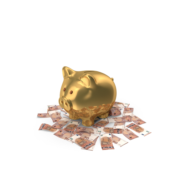 Circular Arranged Euro 50 Notes Gold Piggy Bank Few PNG & PSD Images Circular Arranged Euro 50 Notes Gold Piggy Bank Few PNG & PSD Images