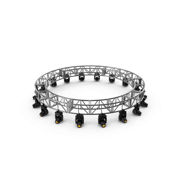 Circular Truss With Orange Stage Lights PNG & PSD Images