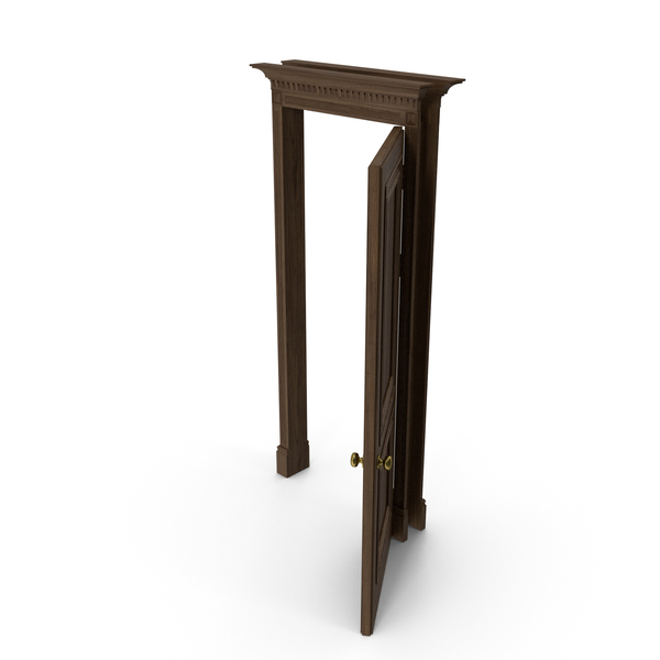Classic Door Walnut Open PNG & PSD Images Classic Door Walnut Open PNG & PSD Images