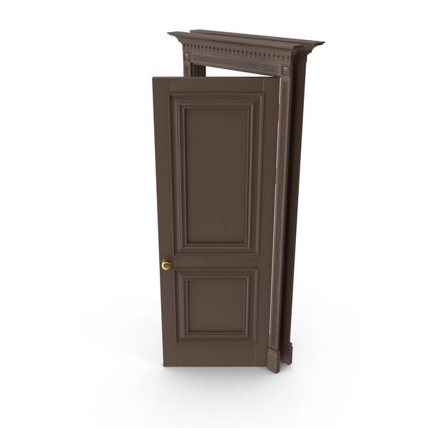 Classic Door Wood RAL 8028 Open PNG & PSD Images Classic Door Wood RAL 8028 Open PNG & PSD Images