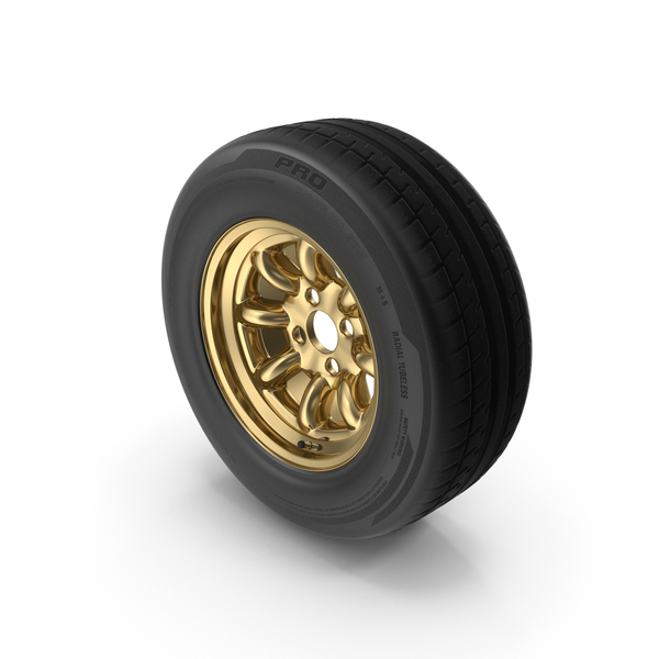 Car: Classic Gold Racing Rim PNG & PSD Images