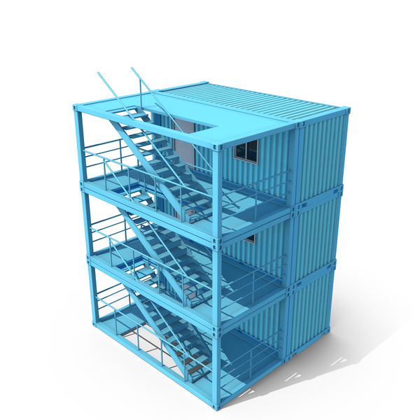 Clean Blue Office Cabin With Stairs PNG & PSD Images Clean Blue Office Cabin With Stairs PNG & PSD Images