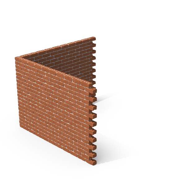 Clean Brick Wall Corner Segment PNG & PSD Images