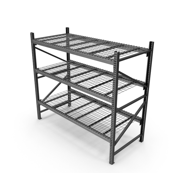 Clean Slotted Steel Pallet Rack PNG & PSD Images