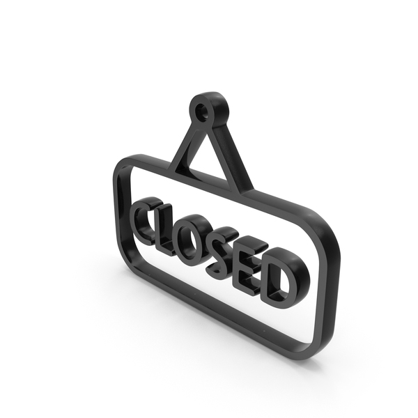 Sign: Closed Board Closed Shop And Resarunt Board1 Icon Black PNG & PSD Images