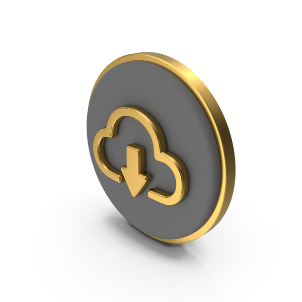 Symbols: Cloud Download Circular Coin PNG & PSD Images