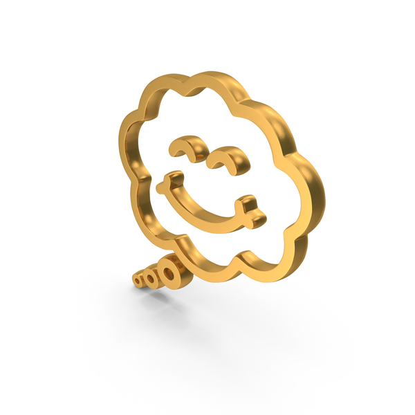 Balloon: Cloud Speech Bubble Smile Icon Gold PNG & PSD Images Balloon: Cloud Speech Bubble Smile Icon Gold PNG & PSD Images